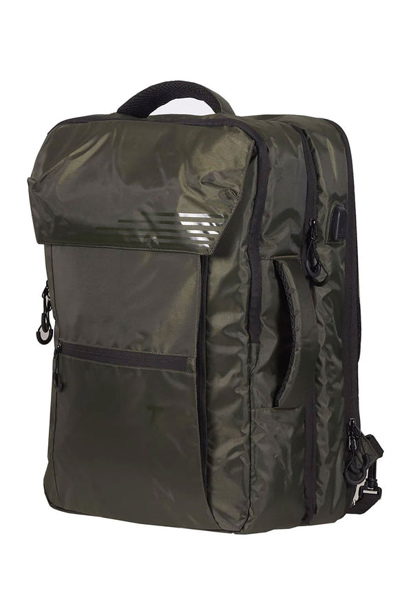 acquista Zaino Cabin Size in Poliestere Impermeabile Cerniera Antifurto e Porta USB Ravizzoni Lima Verde