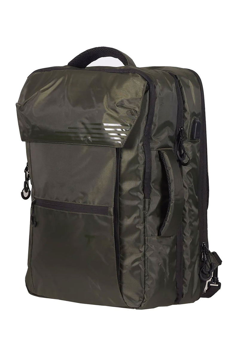 Zaino Cabin Size in Poliestere Impermeabile Cerniera Antifurto e Porta USB Ravizzoni Lima Verde 