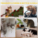 Cuccia per Gatti 35,5x35,5x49 cm Struttura Tiragraffi a Torre con 2 Nicchie Corda in Sisal e Alga Marina Cachi      