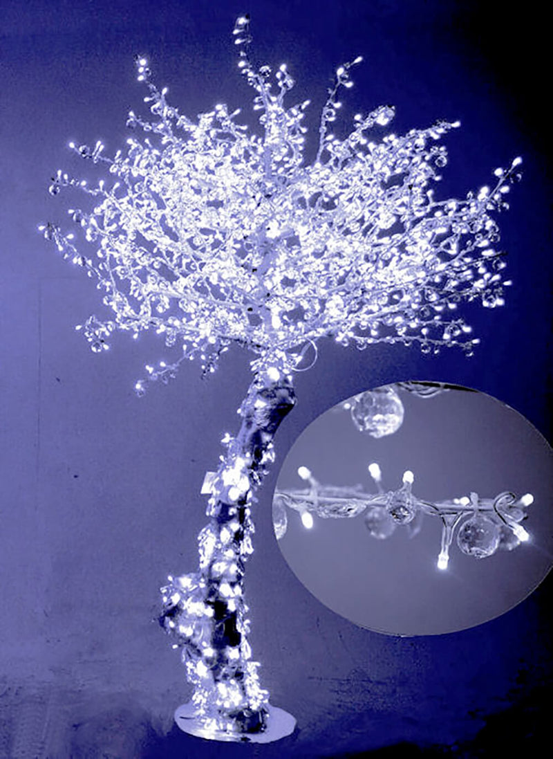 Albero di Natale Luminoso con 1010 Led Bianco Freddo 150xH200cm Cristallo