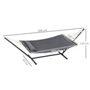 Amaca da Giardino Portatile 368x93x110 cm con Cuscino Integrato Grigio Scuro   