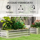 Letto per Orto Rialzato 120x60x30,5 cm a Fondo Aperto con Rivestimento in Acciaio Zincato Argento      