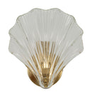 Lampada da Muro Shell 20x14x22 cm in Vetro e Ferro Oro e Naturale      