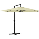 Ombrellone da Giardino Decentrato 3x2.5 m con Base a Croce e Apertura a Manovella Beige