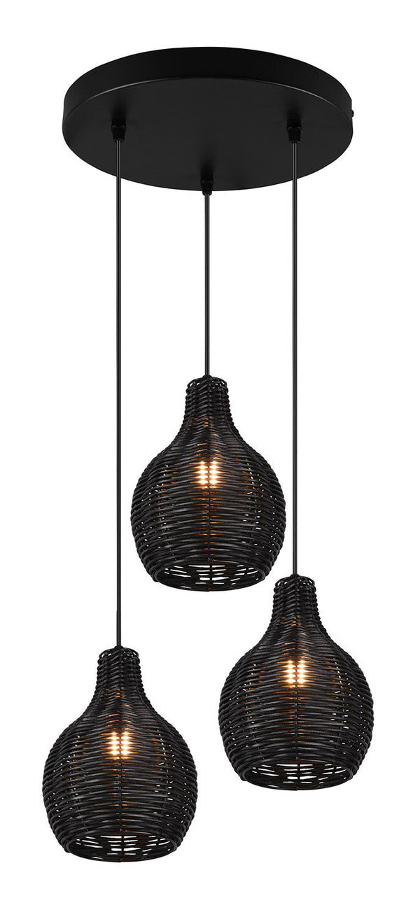 Lampada a Sospensione da Interno Attacco E14 in Tessuto Nero prezzo