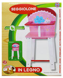 Seggiolone per Bambola 26x21x54,5 cm in Legno