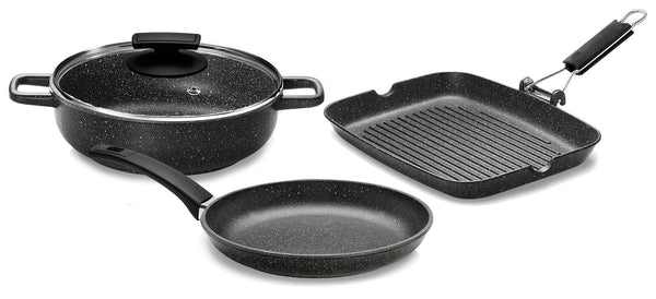 Olympia Hard Cook 4-teiliges Kochgeschirr-Set aus Antihaft-Druckguss-Aluminium acquista