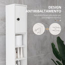 Mobile a Colonna Bagno 20x20x180 cm Design Slim in Legno Bianco  