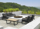 Set Salotto da Giardino Divano 2 Poltrone e Tavolino in Alluminio Idaho Antracite