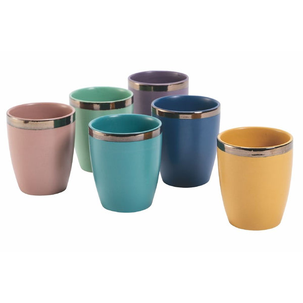 Set 6 Naima Glam Wassergläser aus Steinzeug Villa d'Este Home Tivoli 6 verschiedene Farben sconto