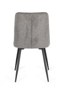 Set 4 Sedie 48x62x84 cm Cora in Tessuto Nero e Grigio Scuro
