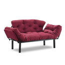 Divano letto Nitta bordeaux 190x70 cm braccioli reclinabili
