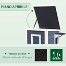 Cuccia per Gatti da Esterno 51x51x81,3 cm in Legno  Grigio e Bianco