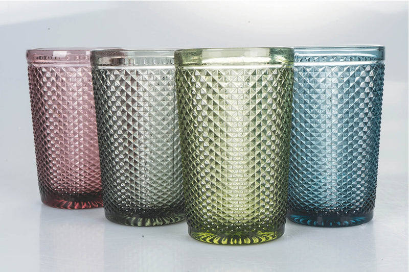 Set 4 Bicchieri Bibita in Vetro 350 ml Villa d'Este Home Tivoli Rombi