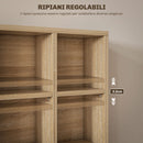Mobile Porta CD 89x20x130.5 cm con Ripiani Regolabili per 456 CD o 336 DVD 24 Scomparti in Legno      
