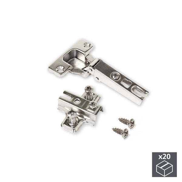 Emuca 35 mm Schalenscharnier gerader Hals 110º mit Euro-Basis 20 Stück acquista