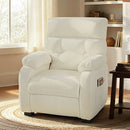 Poltrona Reclinabile 150° Effetto Velluto con Poggiapiedi Telecomando e Tasca Laterale 96x90x105 cm Bianco      