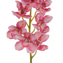Set 2 Rami Artificiali Cymbidium Real Touch con 10 Fiori e 2 Bocci H 92 cm