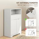 Mobile Bagno da Pavimento 60x30x91,5 cm con Cassetto e Ripiano Regolabile in MDF Bianco      