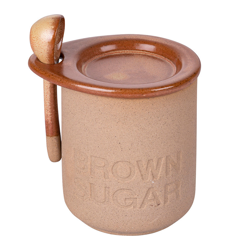 Barattolino Zucchero di Canne con Cucchiaino Ø8x11 cm 400 ml in Ceramica VdE Tivoli 1996 