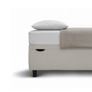 Letto Singolo Contenitore Imbottito Similpelle Tortora BoxMax Testata Soft Varie Misure