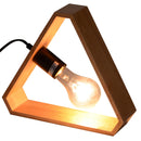 Lampada Triangolare da Tavolo Stile Nordico in Legno Naturale 29x8x25.5 cm 