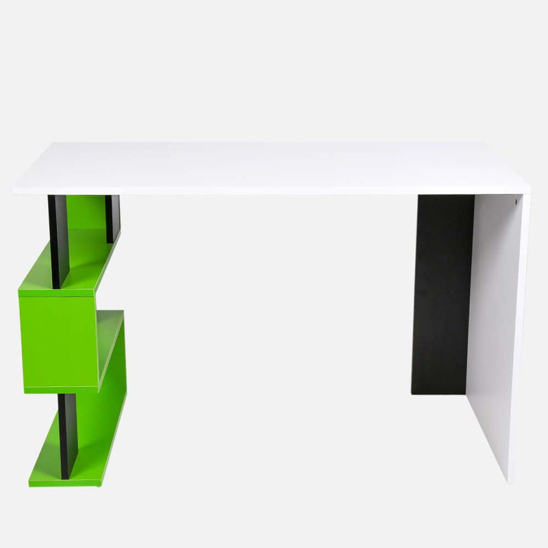 Scrivania Libreria 3 Ripiani Tavolo Porta Pc Computer Legno Casa Ufficio Verde