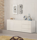 Credenza 2 Ante + 3 Cassetti 170x40x60,5 cm Metis Bianco Lucido