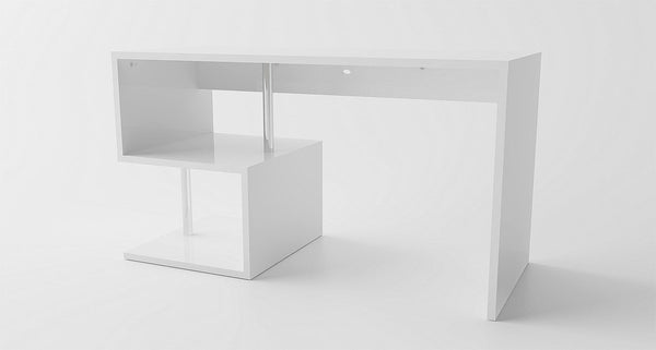 prezzo Scrivania con 2 Ripiani 140x60x77,5 cm Esse Bianco Lucido