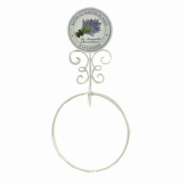 acquista Portasciugamani ad Anello 19,5x6xh38 cm in Metallo Lavanda Bianco