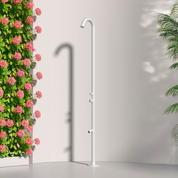 Doccia da Giardino in Acciaio Inox con Soffione Stretto e Lavapiedi Sined Quartu Bianco online