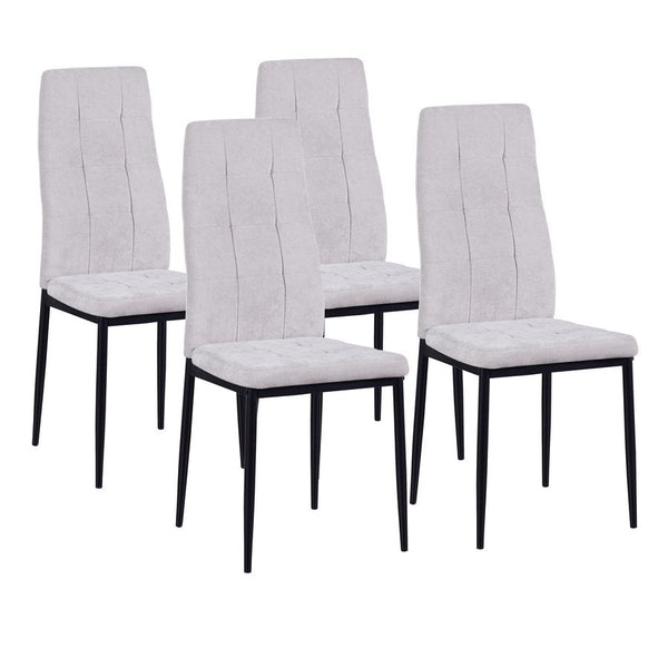 Set 4 Sedie 42x52x98 cm in Tessuto Milano Grigio Chiaro sconto