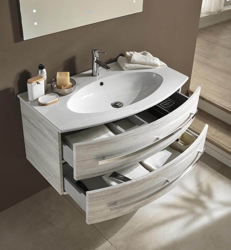 Mobile da Bagno sospeso Monica 02 Rovere Bianco TFT