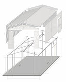 Capannone Box con Saracinesca in Lamiera Verde per Deposito Attrezzi 370x790x280cm Enaudi