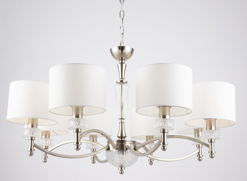 Lampadario Neoclassic in Metallo e Vetro Alicante Nickel