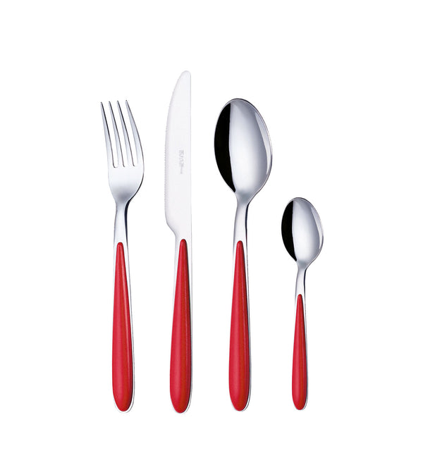 online Servizio Set di Posate 24 Pezzi in Acciaio Eme Caribe Rosso 11