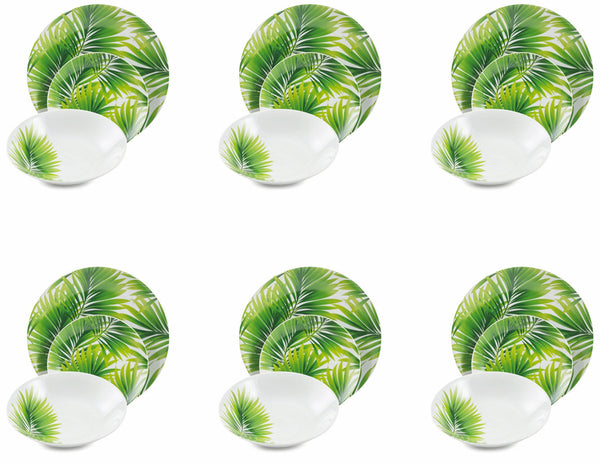 Soriani Porzellan Tafelservice 18 Teile Grüne Blätter acquista