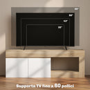 Mobile TV Moderno 60" max con Armadietto 2 Ante e Ripiano Aperto 140x40x48 cm Rivestimento di Melamina Bianco e color Legno      
