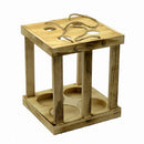 Portabottiglie vino legno rustico cm 22,2x22,3xh25,5