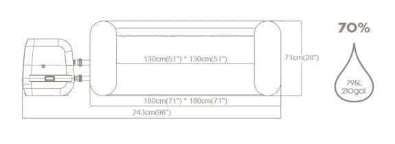 Piscina Idromassaggio Gonfiabile Riscaldata Ø180cm 4-6 Persone Bestway Hawaii 60031