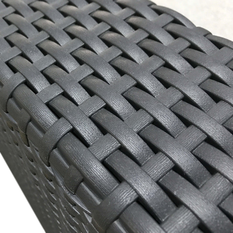 Set Salotto da Giardino in Resina Divano 2 Poltrone e Tavolino Taddei Como Grigio Chiaro