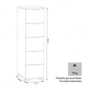Cassettiera 5 Cassetti Bianca 27x38x103 h cm in Truciolare bilaminato Bianco