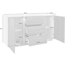 Credenza 2 Ante + 3 Cassetti 160x41,4x86 cm Bloom Bianco Lucido