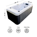 Vasca Idromassaggio Monoblocco Caesar per 1 Persone 200x100x75 cm in Acrilico US Color Legno      