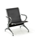 Panca per Sala d'Attesa 1 Posto in Acciaio Nero