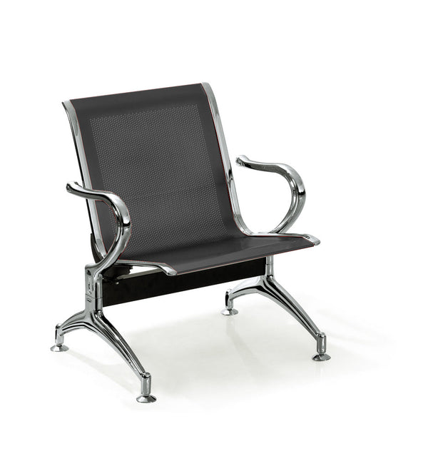 Wartezimmerbank 1 Sitz aus schwarzem Stahl prezzo