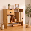 Organizer da Scrivania Reversibile 48x19,5x46 cm con 2 Cassetti Portaoggetti Multifunzionale in Bambù      