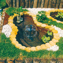 Kit Laghetto Artificiale + Pompa Filtro da Giardino 136x100x34 cm in Polietilene 220 Litri Verde