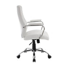 Poltrona da Ufficio Direzionale New York  con Braccioli 58x64x101-111 cm in Pelle Sintetica Bianco      