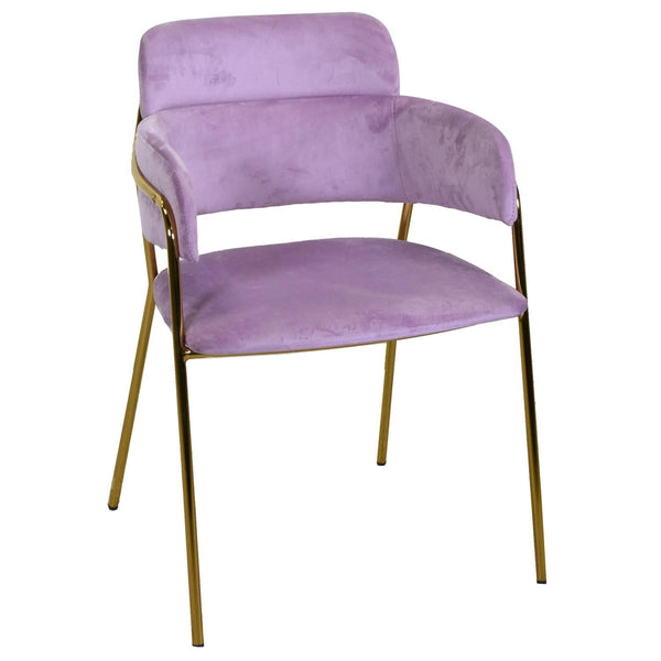 Sedia Imbottita 52x52xh79 cm in Tessuto Velluto Hannover Lilla acquista
